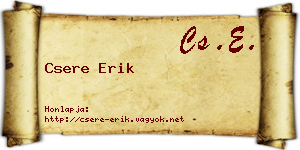 Csere Erik névjegykártya